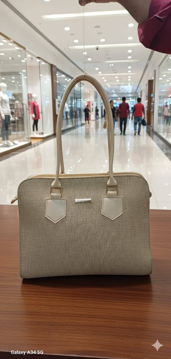 Arched Top Executive Handbag with Gold Nameplate for Women | Rangdy