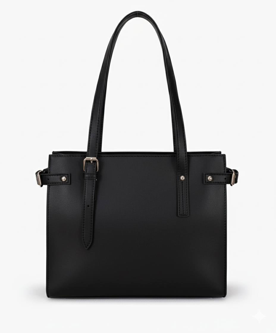 Classic Buckle Side Tote Bag | Minimalist Shoulder Handbag for Women
