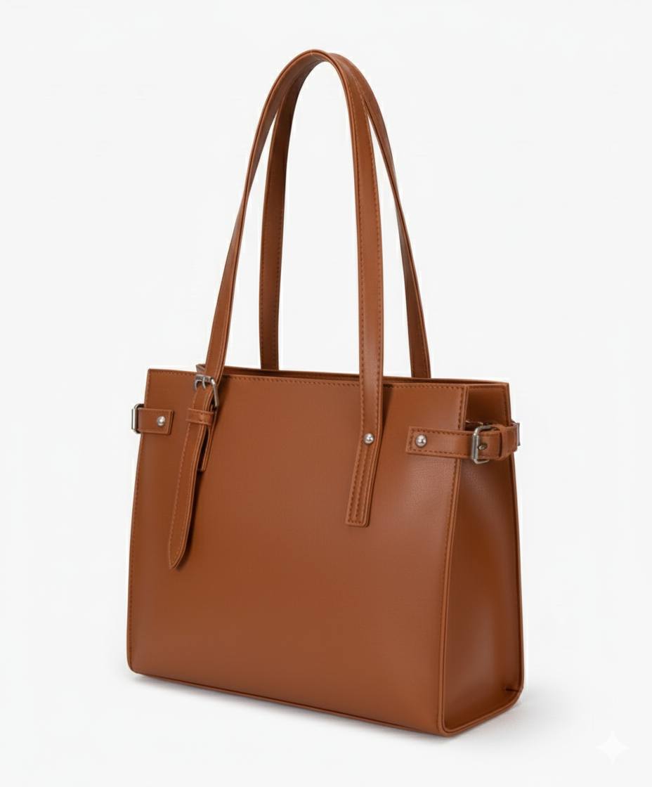 Classic Buckle Side Tote Bag | Minimalist Shoulder Handbag for Women