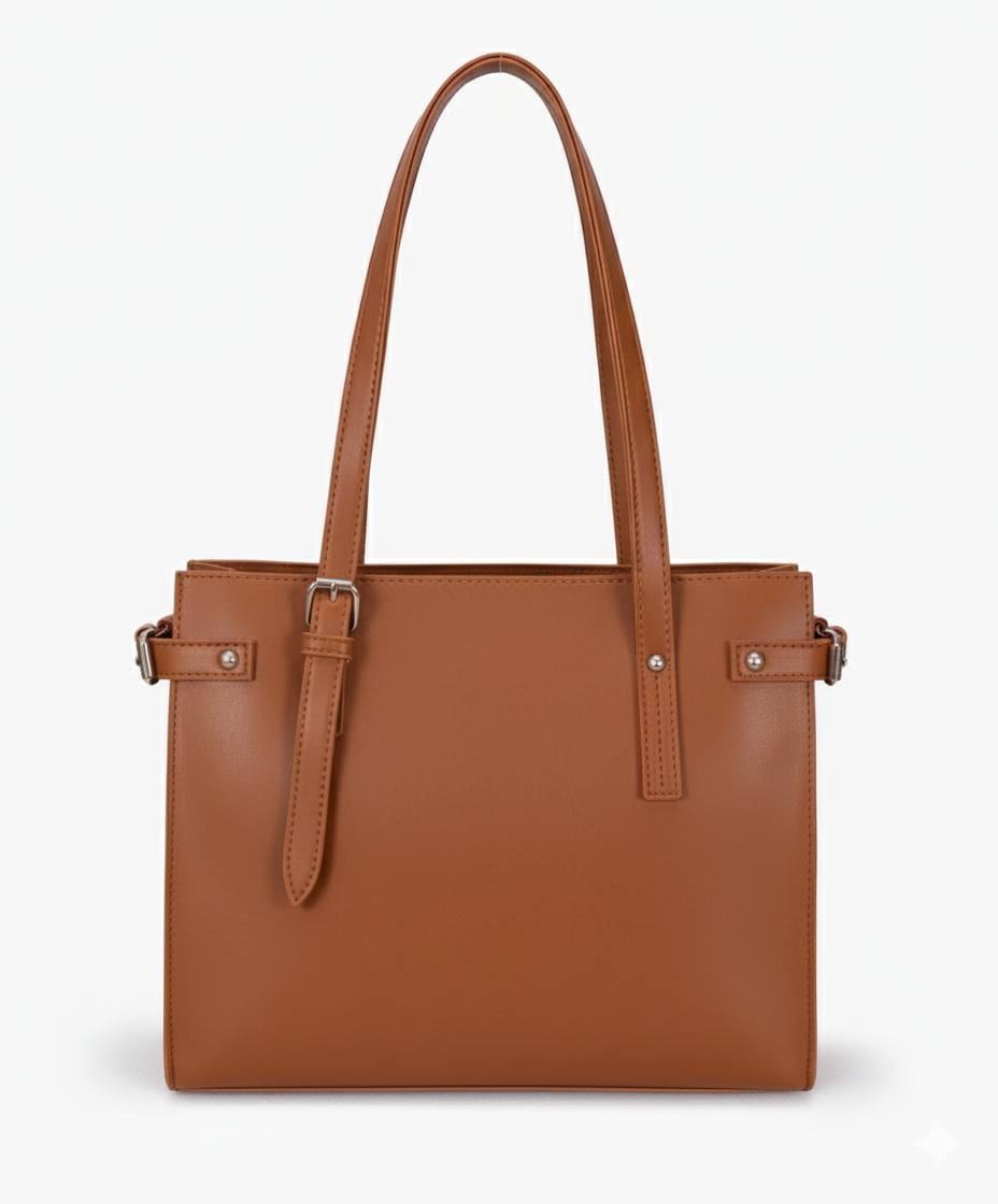 Classic Buckle Side Tote Bag | Minimalist Shoulder Handbag for Women
