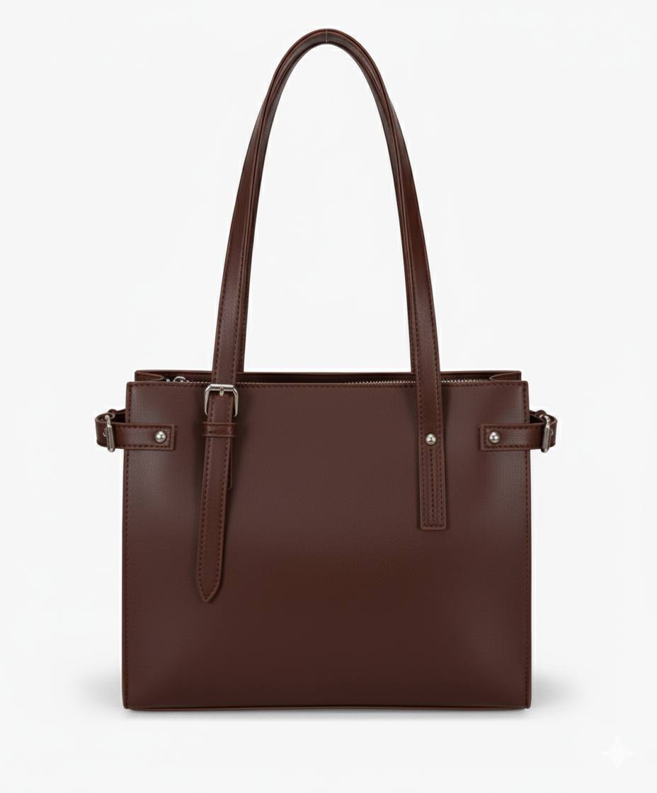 Classic Buckle Side Tote Bag | Minimalist Shoulder Handbag for Women