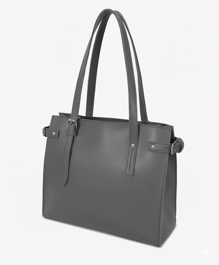 Classic Buckle Side Tote Bag | Minimalist Shoulder Handbag for Women