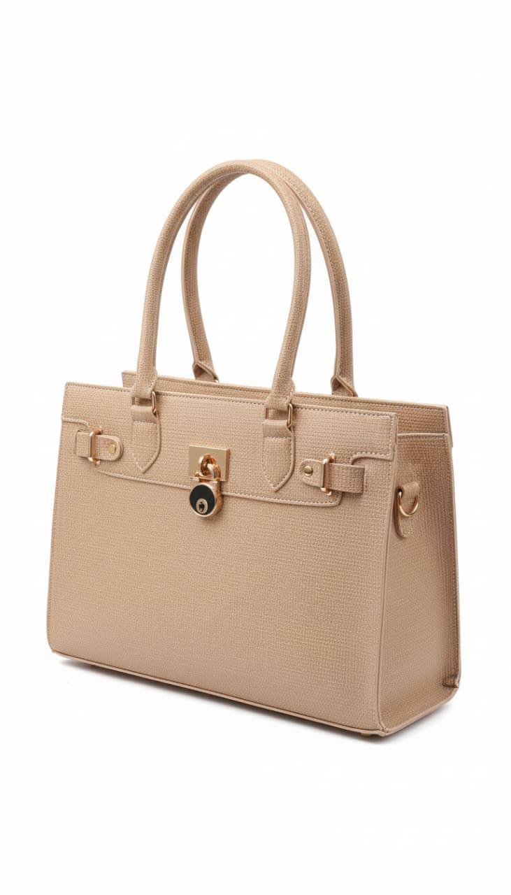 Designer Inspired Tote Bag with Gold Padlock & Crossbody Strap for Women | Rangdy
