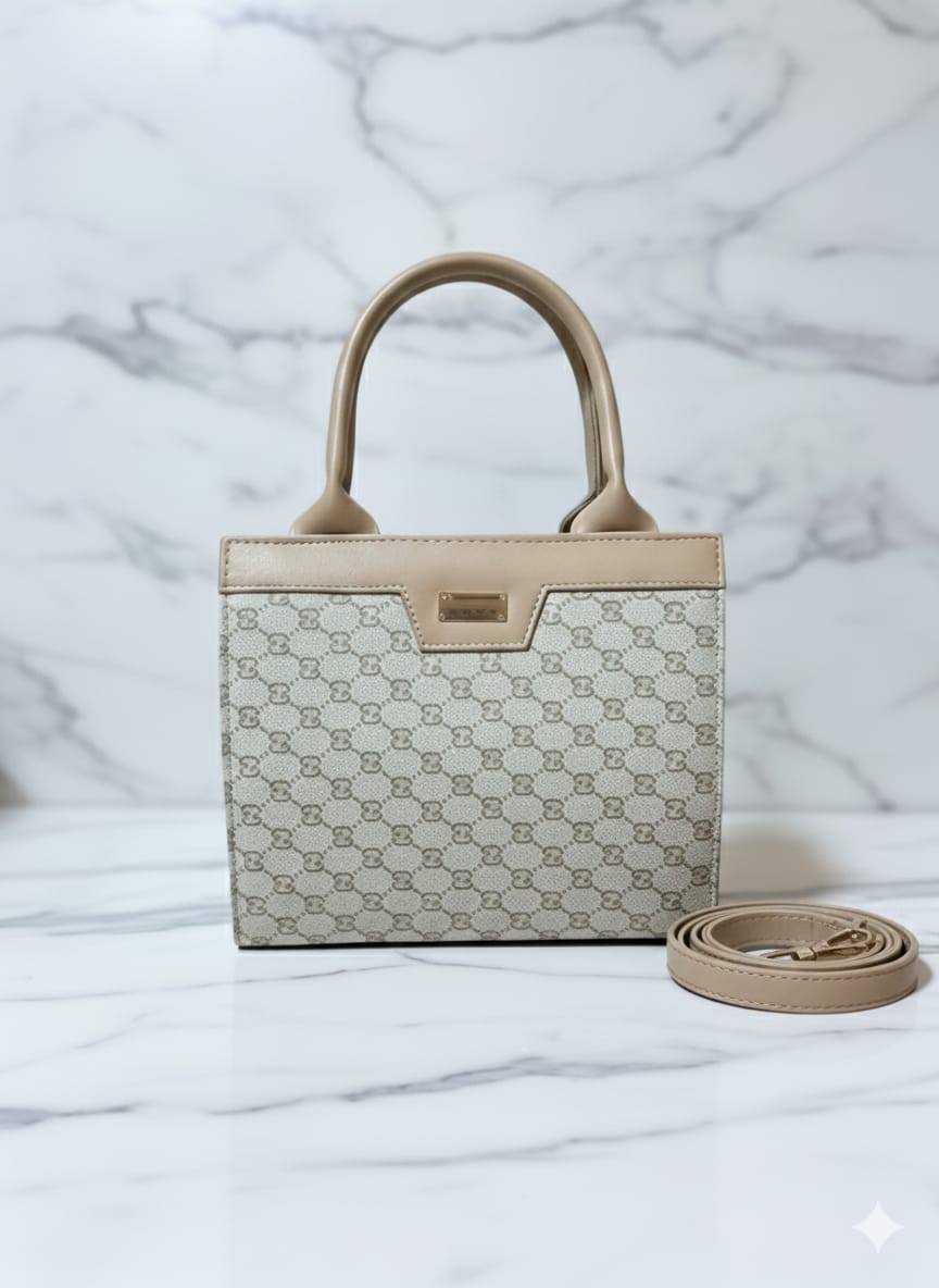 Interlocking Monogram Mini Tote Bag with Crossbody Strap | Vintage-Inspired Top-Handle Handbag for Women