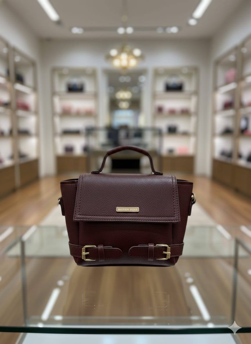 Winged Mini Satchel Handbag with Buckle Straps for Women | Rangdy