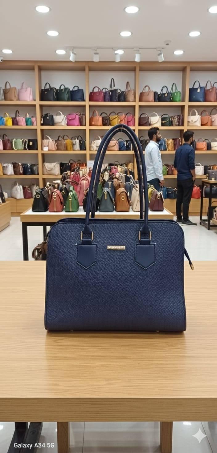 Arched Top Executive Handbag with Gold Nameplate for Women | Rangdy
