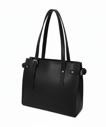Classic Buckle Side Tote Bag | Minimalist Shoulder Handbag for Women