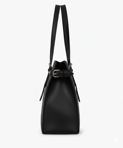 Classic Buckle Side Tote Bag | Minimalist Shoulder Handbag for Women