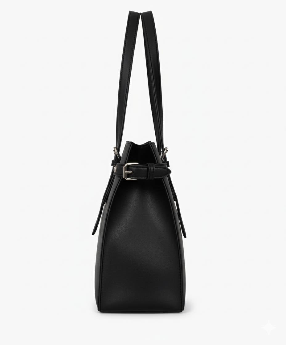 Classic Buckle Side Tote Bag | Minimalist Shoulder Handbag for Women