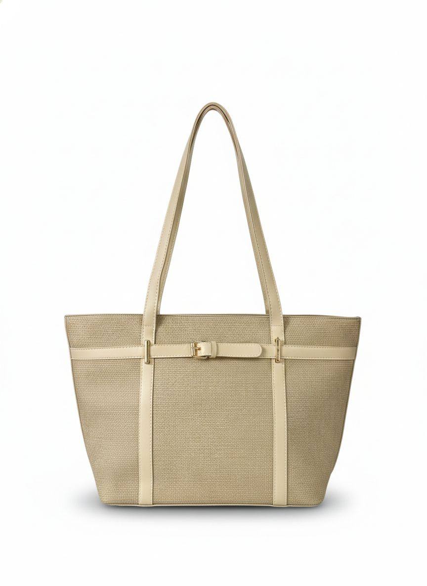 Classic Trapezoid Shoulder Tote Bag with Buckle Belt for Women | Rangdy