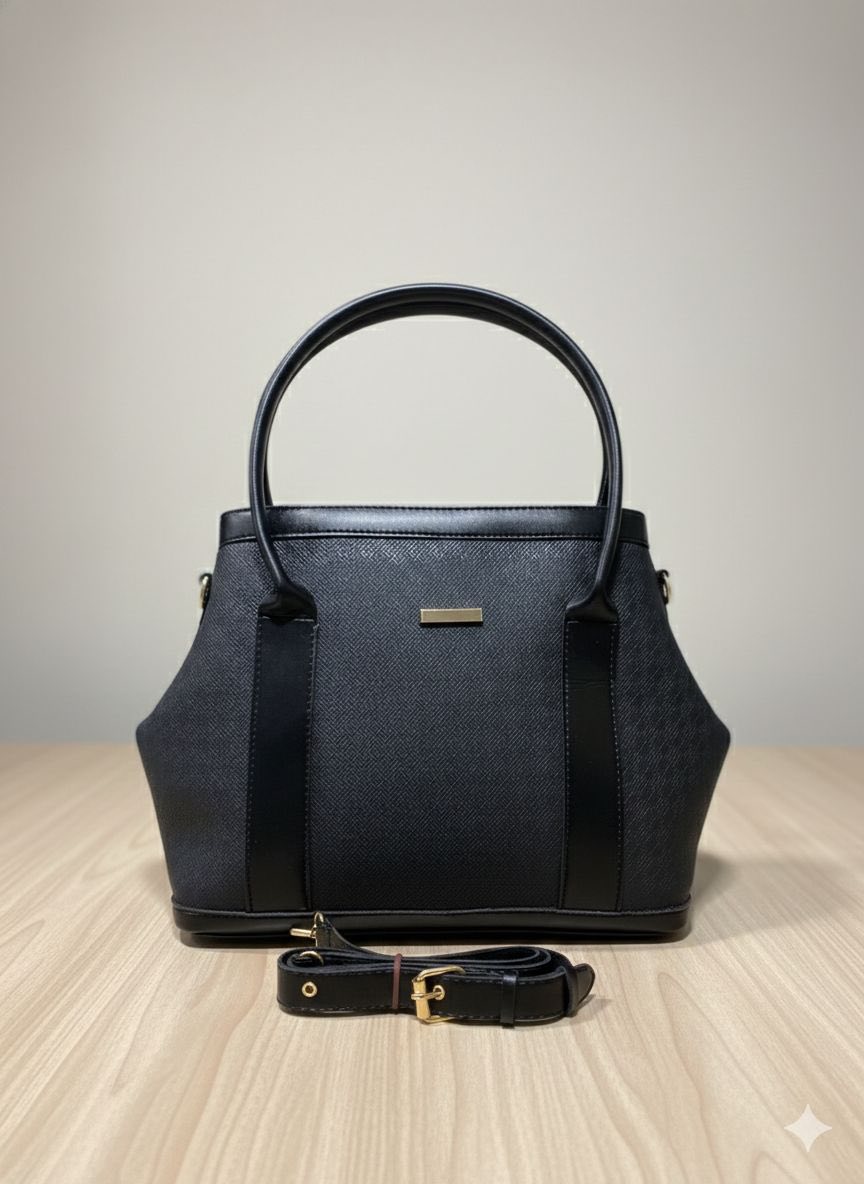 Dome Shaped Textured Handbag with Crossbody Strap for Women | Rangdy