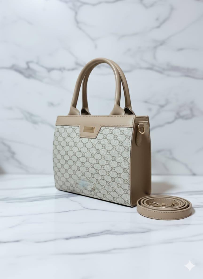 Interlocking Monogram Mini Tote Bag with Crossbody Strap | Vintage-Inspired Top-Handle Handbag for Women