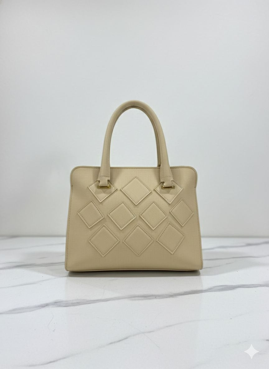 Elegant Diamond Pattern Women’s Handbag – Top Handle Tote Bag